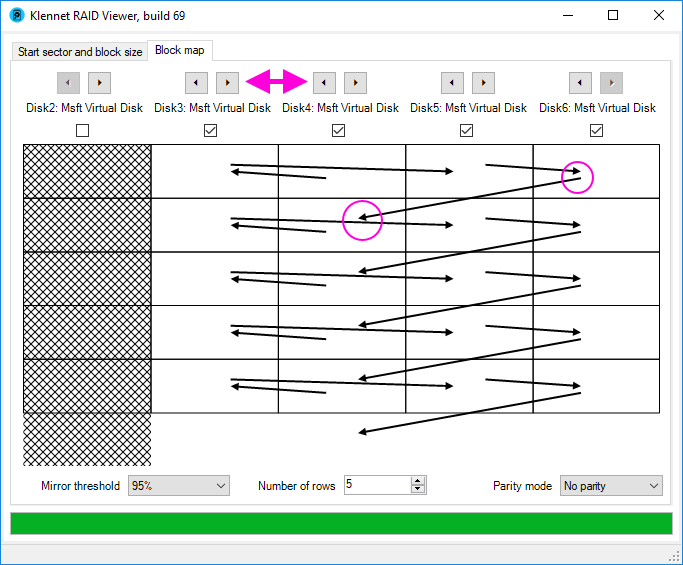 Reordering of member disks in a RAID0.