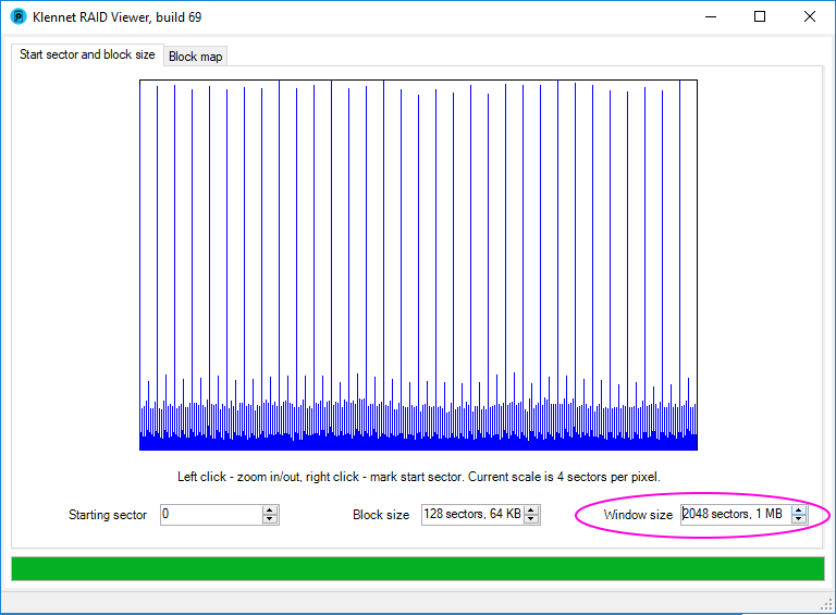 RAID5 default sector size view