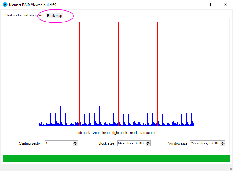 Correct start sector and block size settings