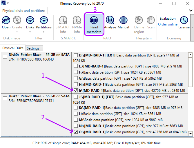 NAS partition selection